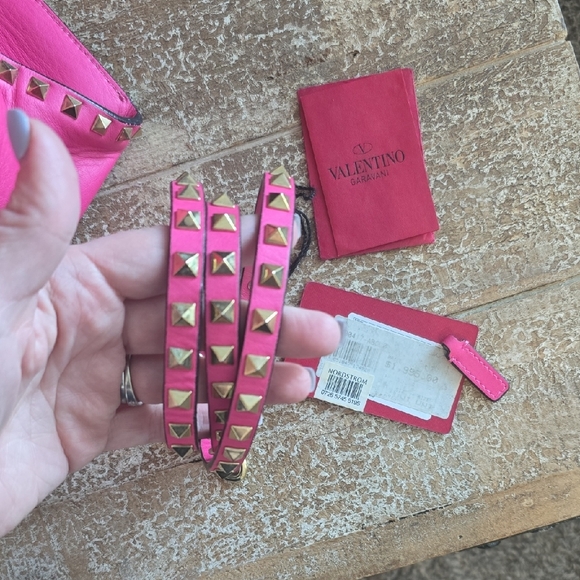 Valentino Vibrant Pink Studded Tote - Picture 16 of 16